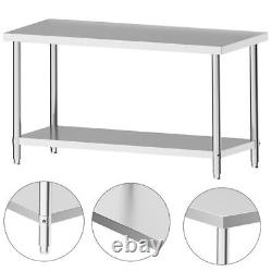 Stainless Steel Table Work Bench Worktop Commercial Kitchen Prep Table/backplash