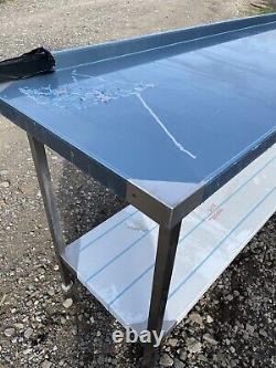 Stainless Steel Wall Bench Table 2400mm Long Heavy Duty New
