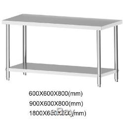 Stainless Steel Work Bench Commercial Catering Table Kitchen Worktop 2ft to 6ft