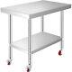 Stainless Steel Work Bench Kitchen Catering Food Prep Table Commercial Worktop