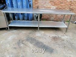 Stainless steel 2 step table work top work bench heavy duty 275 cm # JS 270