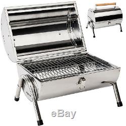 Stainless steel BBQ grill portable charcoal table-top foldable camping picnic
