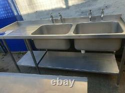 Stainless steel commercial catering table