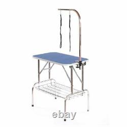 Stainless steel dog grooming table large portable mobile pet blue by Pedigroom