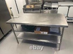 Stainless steel prep table with 2 under shelves