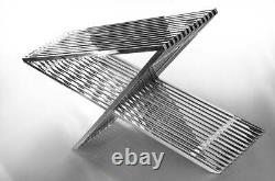 Stainless steel seating bench steel sideboard, steel ottoman, steel coffee table
