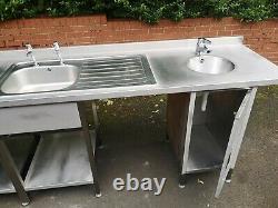 Stainless steel table with sink