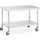 Stainless Steel Work Table With Wheels 70 X 120 Cm 158 Kg