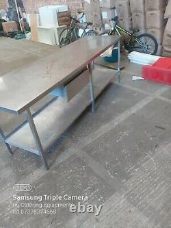 Stainless steel worktop table for kitchen heavy duty commercial 240X70X85CM