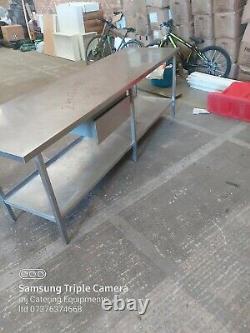 Stainless steel worktop table for kitchen heavy duty commercial 240X70X85CM