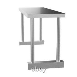 Steel Commercial Prep Catering Table With Extra Over Shelf Workbench Kitchen Set