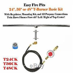 T48ck Basic Propane Diy Gas Fire Pit Kit & 48 Lifetime Warranted 316 Burner