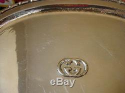 Ultra RARE Vintage GUCCI Silver Table Service Tray Platter Cocktail Party Plate