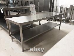 Used Commercial Catering Stainless Steel Low Table, 180cm, Delivery Available