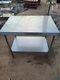 Used Commercial Stainless Steel Table And Storage Cabinet