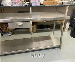 Used stainless steel prep table with drawer