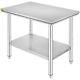 Vevor 2x3ft Kitchen Work Table Food Prep Catering Worktop Stainless Steel