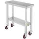 Vevor 30 X 12 Kitchen Work Bench Stainless Steel Table Commercial Withwheels