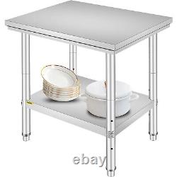 VEVOR 76X60cm Stainless Steel Work Table Shelf For Commercial Kitchen Restaurant