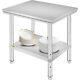 Vevor 76x60cm Stainless Steel Work Table Shelf For Commercial Kitchen Restaurant
