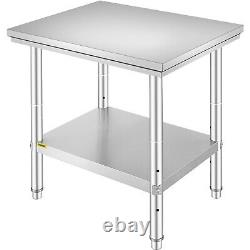 VEVOR Commercial Kitchen Catering Table 24x30 Stainless Steel Work Bench