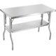 Vevor Commercial Worktable 48 X 24 Kitchen Work Bench Folding Prep Table Sus