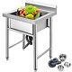 Vevor Kitchen Wash Table Deep Sink Large Bowl With Waste Outlet Stainless Steel