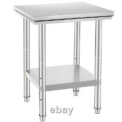 VEVOR Kitchen Work Bench Catering Table 24x24 Commercial Stainless Steel