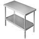 Vevor Stainless Steel Kitchen Work Bench Prep Table Food Prep Table 48x18x34in