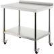 Vevor Stainless Steel Work Prep Table Kitchen Work Bench 36x24in With 4 Casters