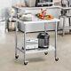 Vevor Stainless Steel Work Table Commercial Food Prep Table 24x36 With Casters