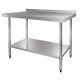 Vogue Stainless Steel Table With Upstand 700mm Deep Various Sizes