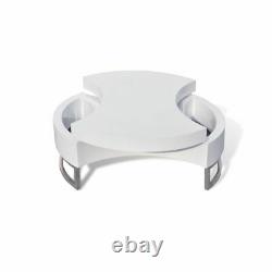 VidaXL Coffee Table Shape-adjustable High Gloss White Living Room Furniture