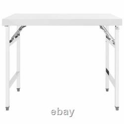 VidaXL Kitchen Folding Work Table 100x60x80 cm Stainless Steel Catering Bench