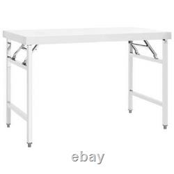 VidaXL Kitchen Folding Work Table 120x60x80 cm Stainless Steel Catering Bench