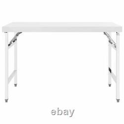 VidaXL Kitchen Folding Work Table 120x60x80 cm Stainless Steel Catering Bench