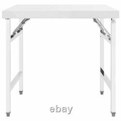 VidaXL Kitchen Folding Work Table 85x60x80 cm Stainless Steel Catering Bench
