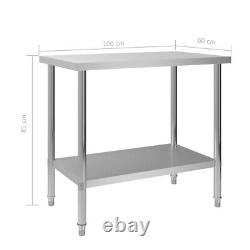 VidaXL Kitchen Work Table 100x60x85 cm Stainless Steel