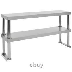 VidaXL Work Table Overshelf Stainless Steel Shelf 120x30x35cm/120x30x65cm