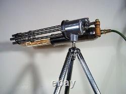 Vintage Folk Art Industrial/Steampunk Table/Floor Lamp/Light Gatling Gun Display
