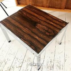 Vintage Merrow Associates Rosewood and Chromed Steel Occasional side table c1960