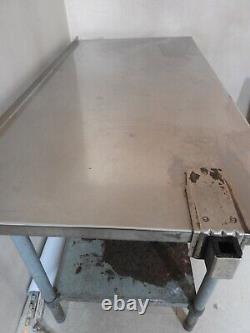 Vintage industrial table stainless steel table garage workbench kitchen table