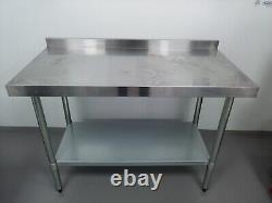 Vogue 1200mm Prep Table With Upstand Stainless Steel