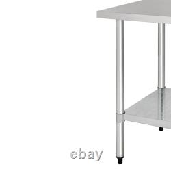 Vogue Prep Table in 430 Stainless Steel with Reinforced Steel Legs
