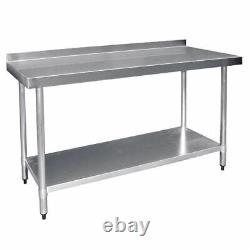 Vogue Prep Table with Upstand Stainless Steel Easy to Clean 1200 mm