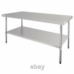 Vogue Stainless Steel Centre Table 900 x 1800 x 900mm with undershelf GL279