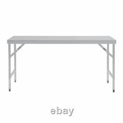 Vogue Stainless Steel Folding Table Stainless Steel 900(h)x1800(w)x600(d)mm