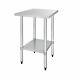 Vogue Stainless Steel Prep Table With Galvanised Under Shelf 900x600x700mm