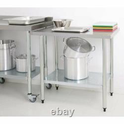 Vogue Stainless Steel Prep Table with Upstand 1500mm x 700mm GJ508 Catering
