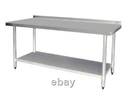Vogue Stainless Steel Prep Table with Upstand 1800mm